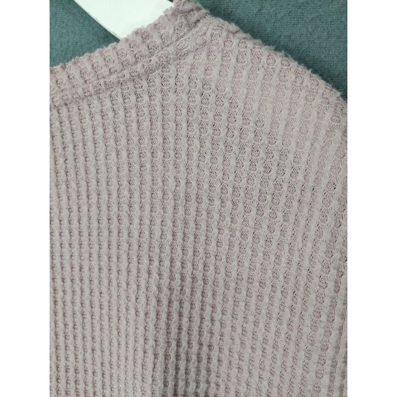 OUT FROM UNDER URBAN O Womens JoJo Waffle Knit Top SZ S Mauve Slouchy Oversize - Picture 7 of 10